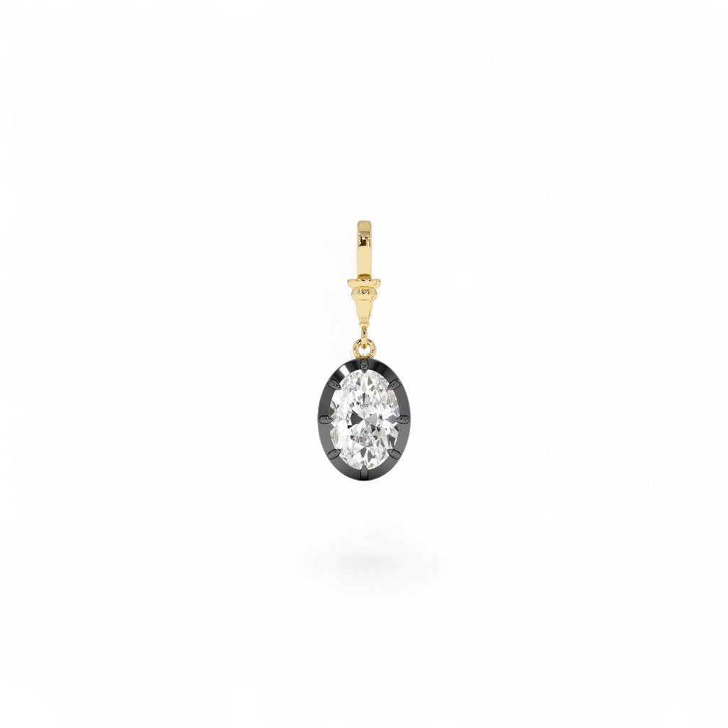 2 CTW 14K Vintage Inspired Oval Shape Lab Grown Diamond Charm - view 3