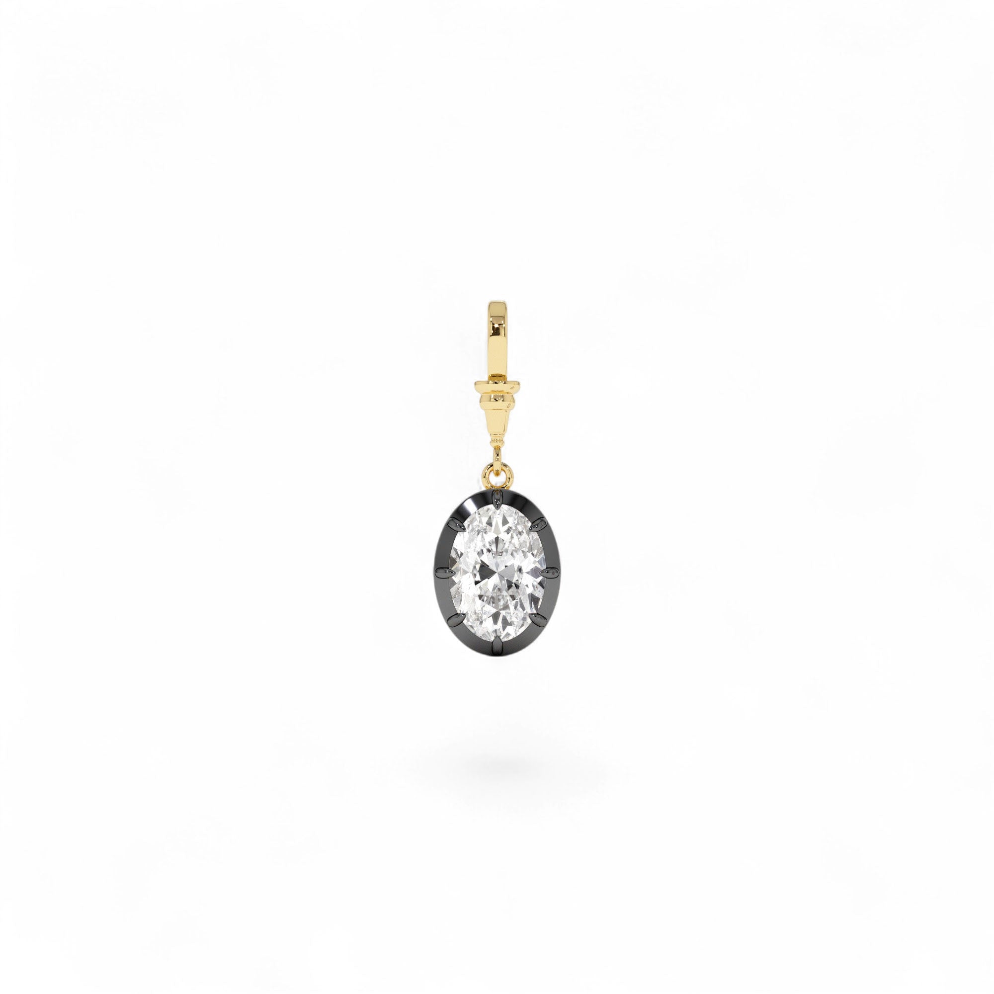 2 CTW 14K Vintage Inspired Oval Shape Lab Grown Diamond Charm - view 3