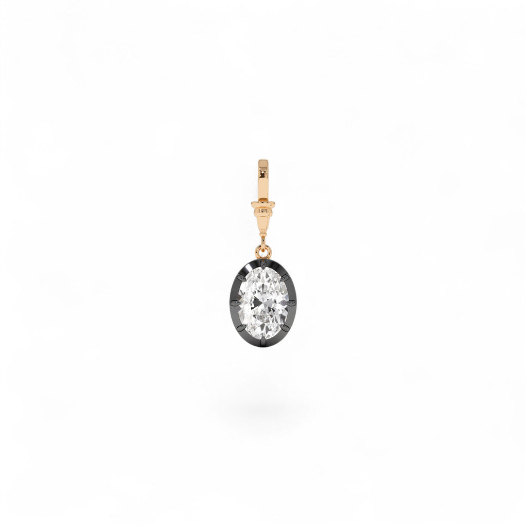 2 CTW 14K Vintage Inspired Oval Shape Lab Grown Diamond Charm - view 4