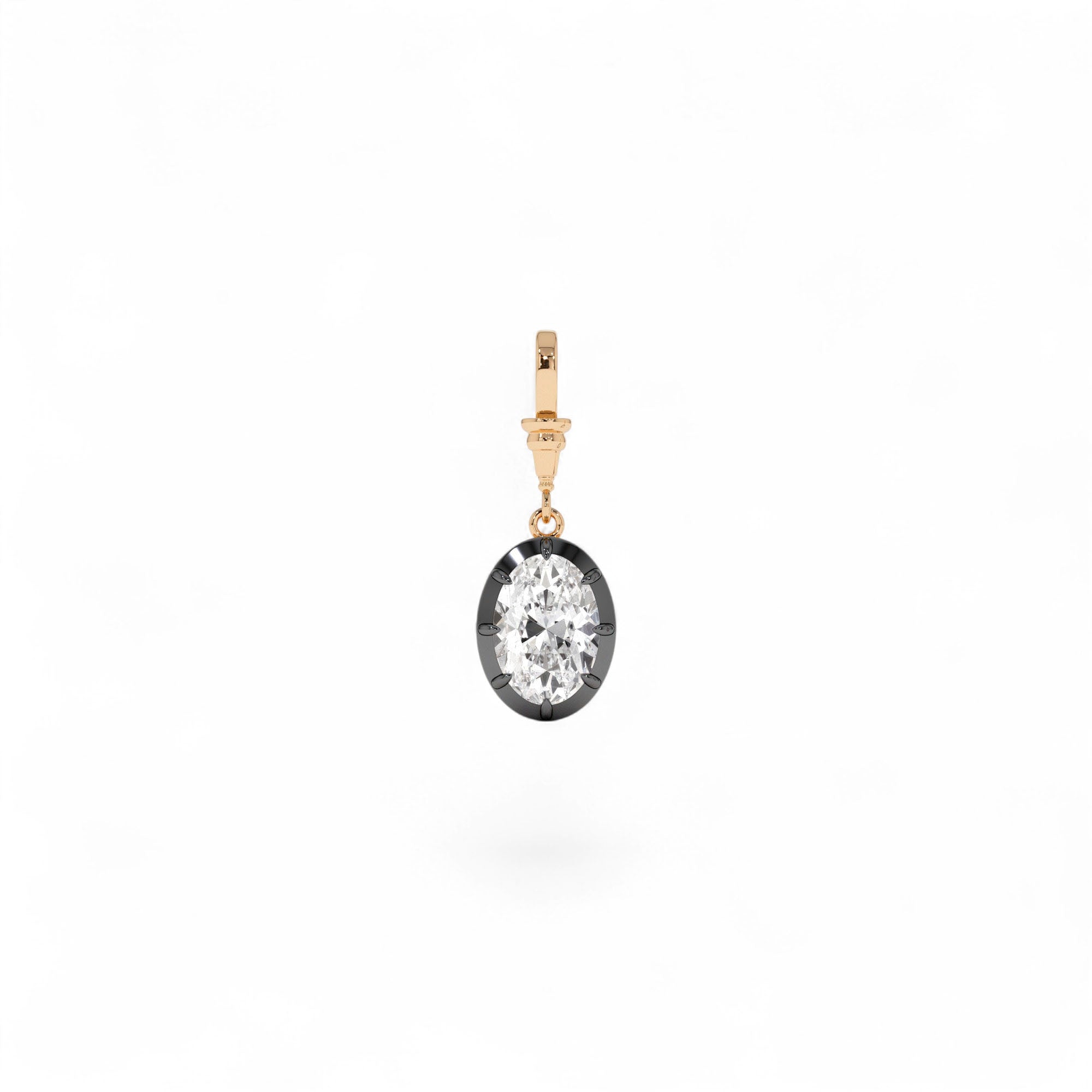 2 CTW 14K Vintage Inspired Oval Shape Lab Grown Diamond Charm - view 4