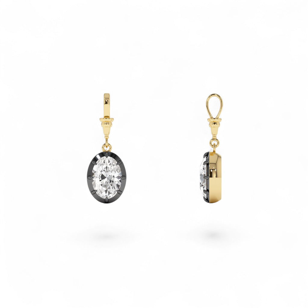 2 CTW 14K Vintage Inspired Oval Shape Lab Grown Diamond Charm - view 5