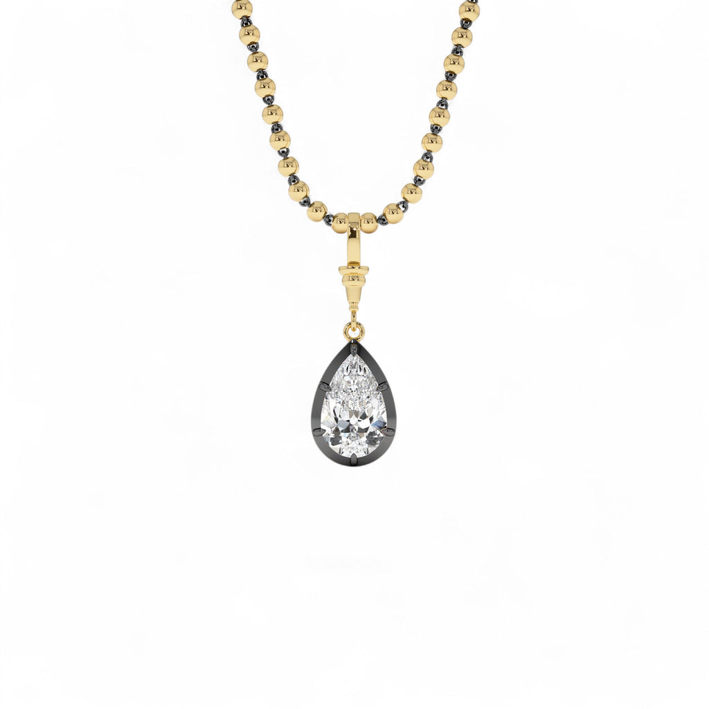 2 CTW 14K Vintage Inspired Pear Shape Lab Grown Diamond Charm by Orlina Fine