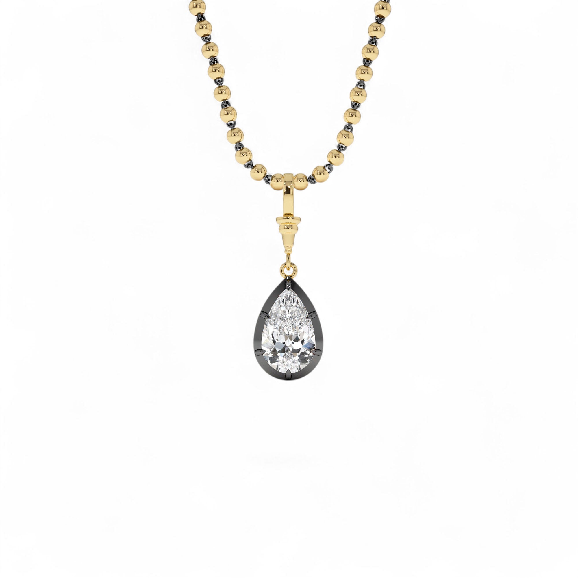 2 CTW 14K Vintage Inspired Pear Shape Lab Grown Diamond Charm by Orlina Fine