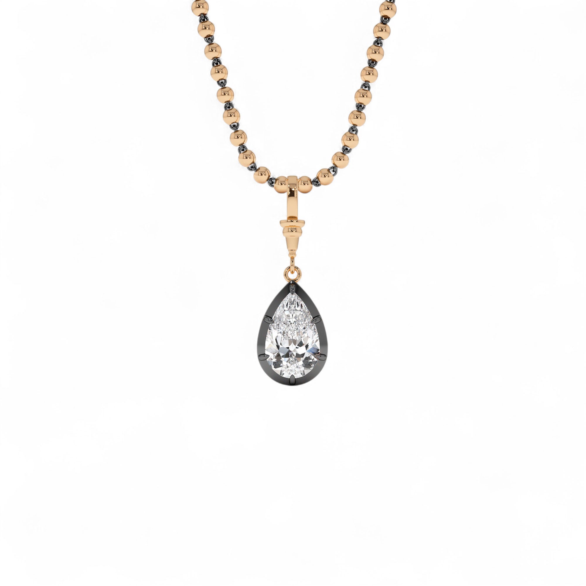 2 CTW 14K Vintage Inspired Pear Shape Lab Grown Diamond Charm - view 2