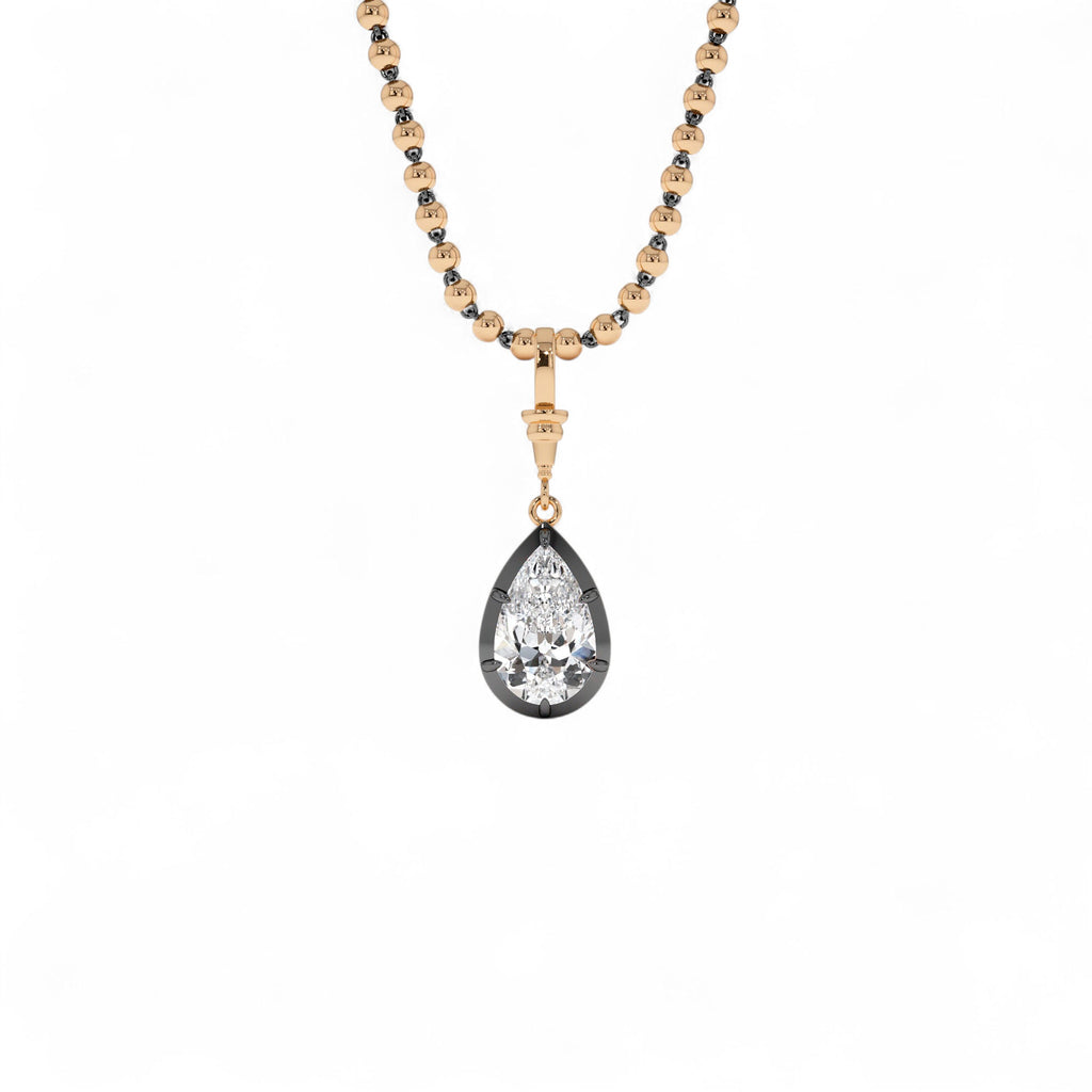 2 CTW 14K Vintage Inspired Pear Shape Lab Grown Diamond Charm - view 2