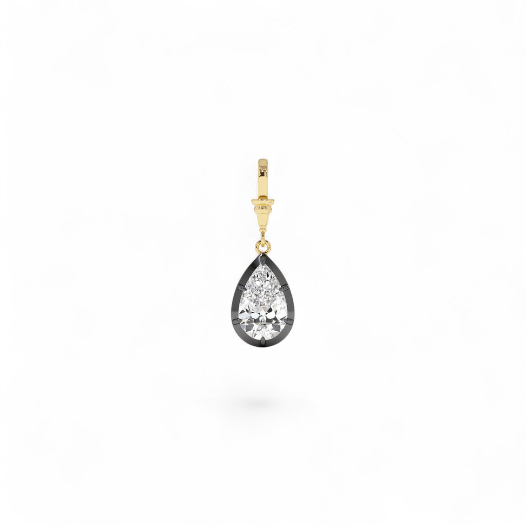 2 CTW 14K Vintage Inspired Pear Shape Lab Grown Diamond Charm - view 3