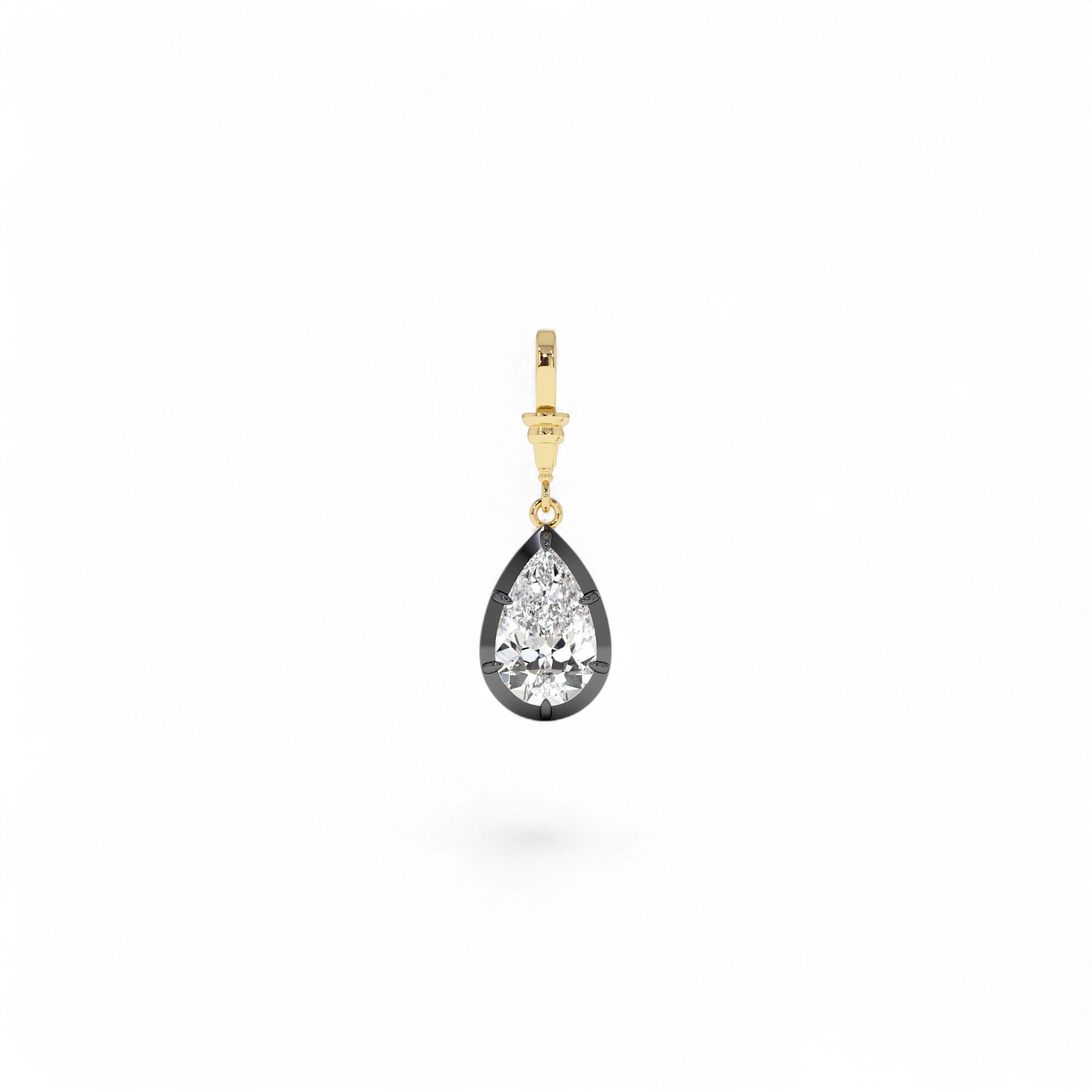 2 CTW 14K Vintage Inspired Pear Shape Lab Grown Diamond Charm - view 3