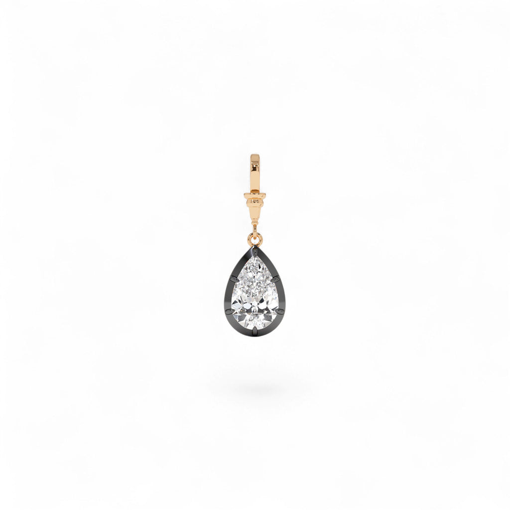 2 CTW 14K Vintage Inspired Pear Shape Lab Grown Diamond Charm - view 4