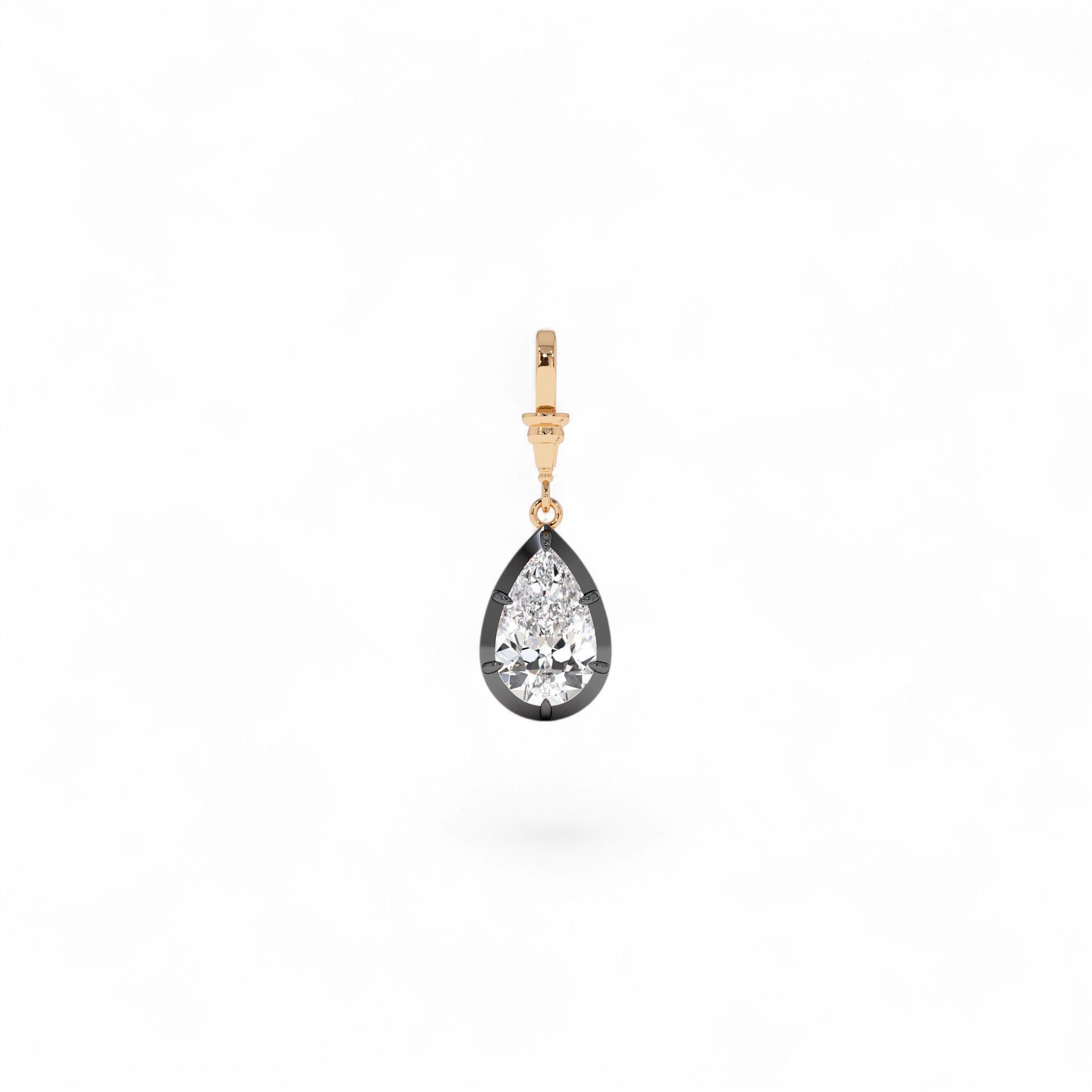 2 CTW 14K Vintage Inspired Pear Shape Lab Grown Diamond Charm - view 4