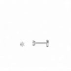 14K Gold 6 Prong Diamond Flat Back Stud - view 3