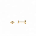 14K Gold Evil Eye Diamond Flat Back Stud by Orlina Fine