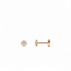 14K Gold Starburst Diamond Flat Back Stud - view 2