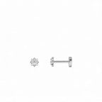 14K Gold Starburst Diamond Flat Back Stud - view 3
