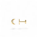 14K Gold Diamond Crescent Moon Flat Back Stud by Orlina Fine