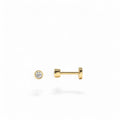 14K Gold Bezel Diamond Flat Back Stud by Orlina Fine