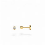 14K Gold Bezel Diamond Flat Back Stud by Orlina Fine