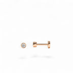 14K Gold Bezel Diamond Flat Back Stud - view 2