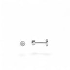 14K Gold Bezel Diamond Flat Back Stud - view 3