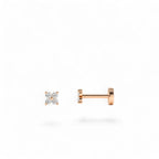 14K Gold Diamond Cluster Flat Back Stud - view 2