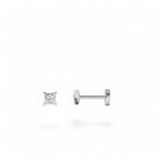 14K Gold Diamond Pyramid Internally Threaded Flat Back Stud - view 3