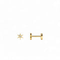 14K Gold Diamond North Star Internally Threaded Flat Back Stud by Orlina Fine