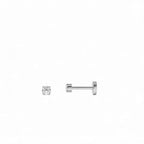 14K Gold Round Diamond Internally Threaded Flat Back Stud - view 3