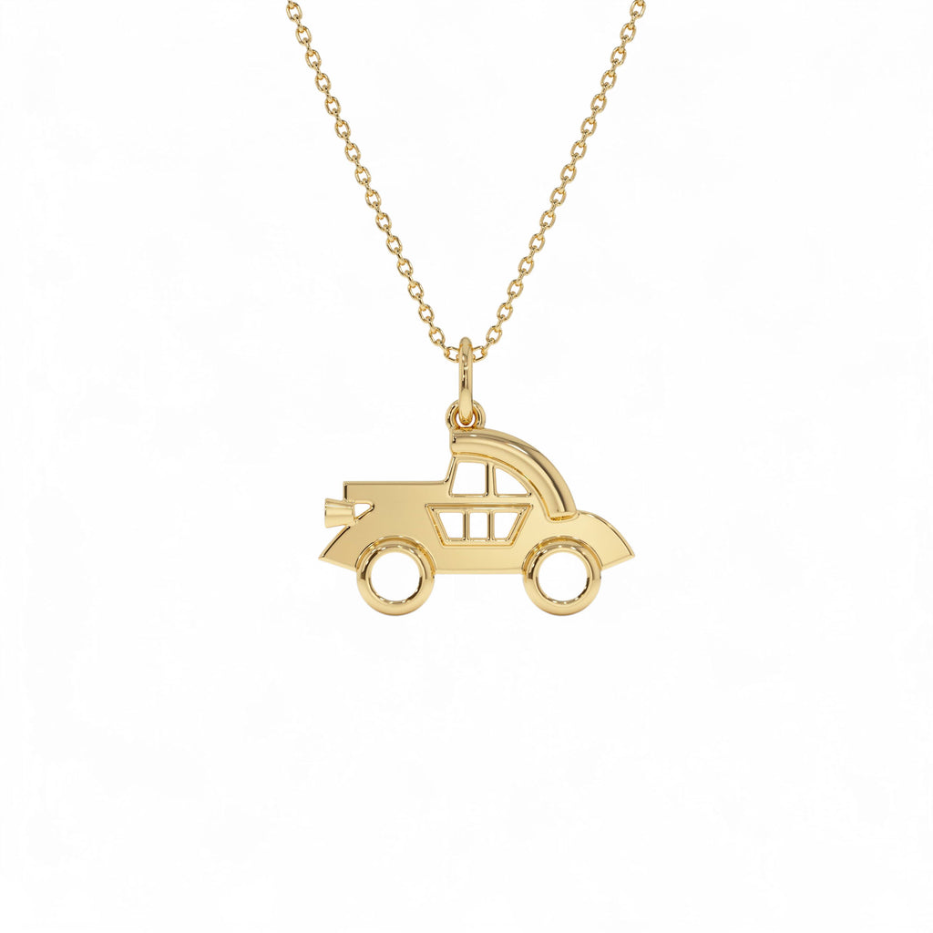 14k Car Charm Necklace by Orlina Fine