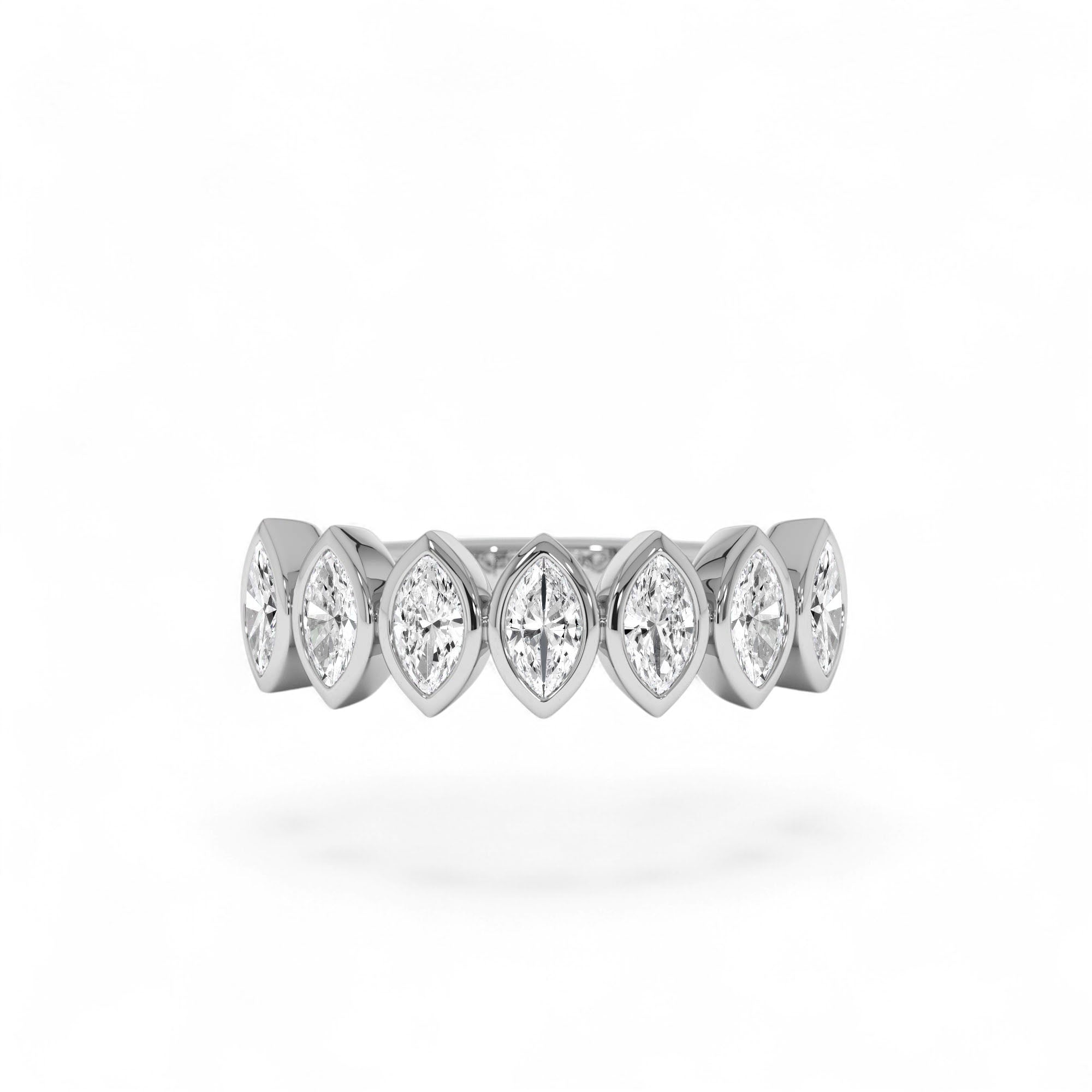 0.90 CTW 14K Marquise Shaped Lab Grown Diamond Band - view 2