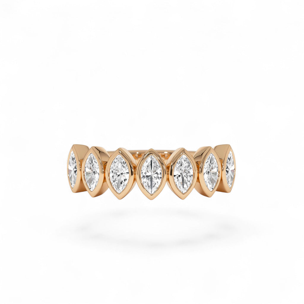 0.90 Ctw 14k Marquise Shaped Lab Grown Diamond Band - view 3