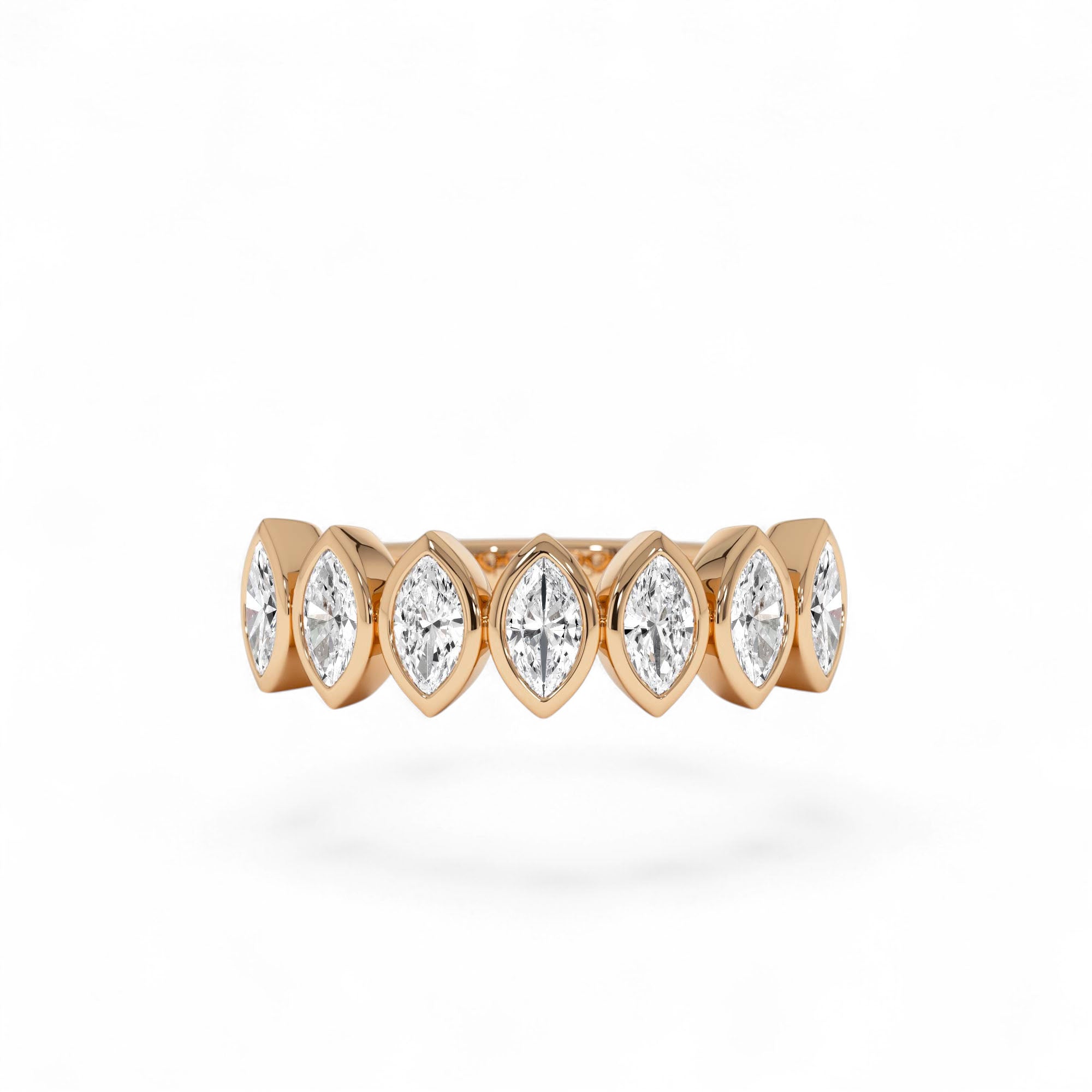 0.90 Ctw 14k Marquise Shaped Lab Grown Diamond Band - view 3
