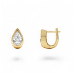1.55 CTW 14K Pear Lab Diamond Bezel Statement Stud Earrings - view 3