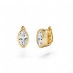 1.55 CTW 14K Lab Grown Marquise Diamond Bezel Statement Earrings by Orlina Fine