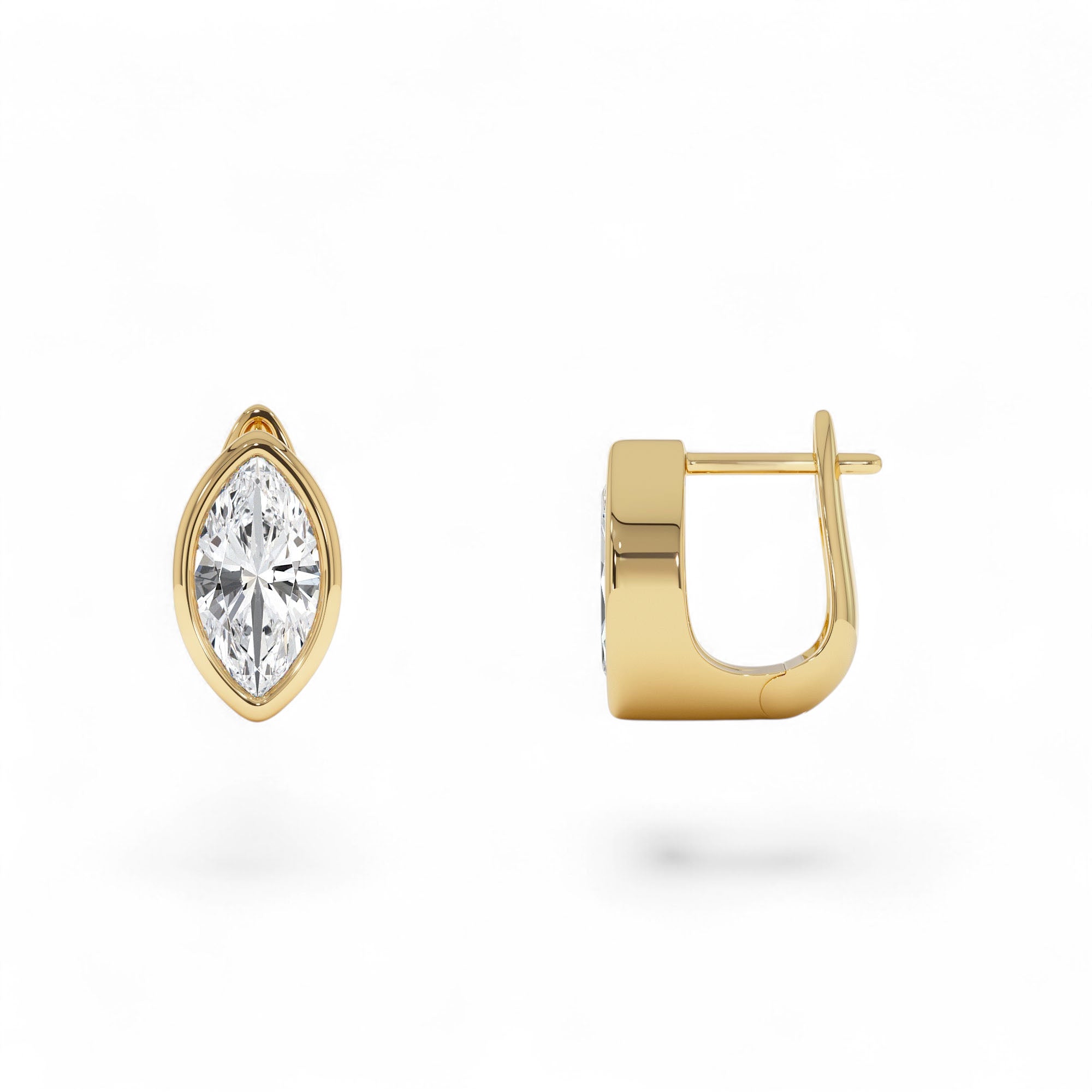 1.55 Ctw 14k Lab Grown Marquise Diamond Bezel Statement Earrings - view 3