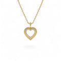 14k Gold Natural Diamond Open Heart Charm by Orlina Fine