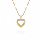 14k Gold Natural Diamond Open Heart Charm by Orlina Fine