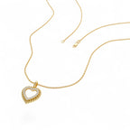 14k Gold Natural Diamond Open Heart Charm - view 2