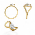 14K 1 CTW Pear Shape Lab Grown Diamond Ring - view 5