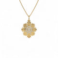 14k Celestial Diamond Sunburst Charm by Orlina Fine
