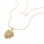 14k Celestial Diamond Sunburst Charm - view 3