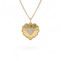 14k Diamond Heart Medallion Charm by Orlina Fine