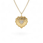 14k Diamond Heart Medallion Charm by Orlina Fine