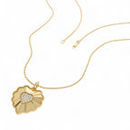 14k Diamond Heart Medallion Charm - view 3