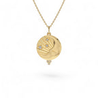 14k Celestial Moon Face Charm Natural Diamonds by Orlina Fine