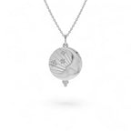 14k Celestial Moon Face Charm Natural Diamonds - view 2