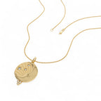 14k Celestial Moon Face Charm Natural Diamonds - view 3