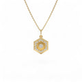 14k Diamond Hexagon Charm by Orlina Fine
