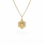 14k Diamond Hexagon Charm by Orlina Fine