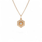 14k Diamond Hexagon Charm - view 3
