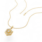 14k Diamond Hexagon Charm - view 4