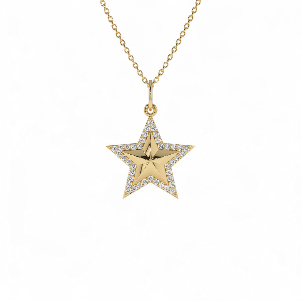 14k Diamond Star Charm by Orlina Fine